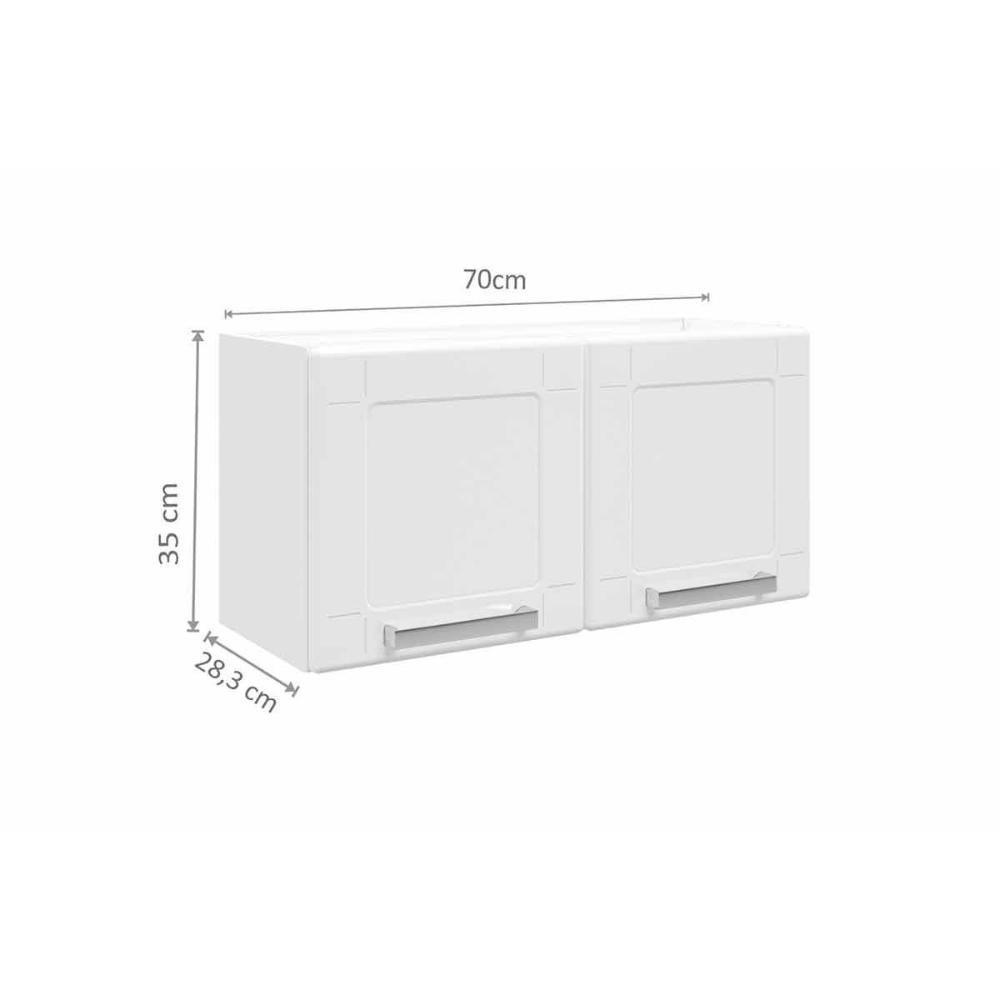 Armário Aéreo Cozinha Modulado  Múltipla 6000 c/ 2 Portas Branco - Bertolini - 4