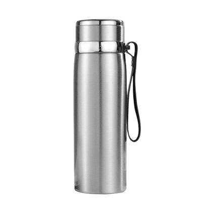 Garrafinha Térmica Aço Inox 800ml água Gelada Quente C/ Vedação Academia Trilha Prateado