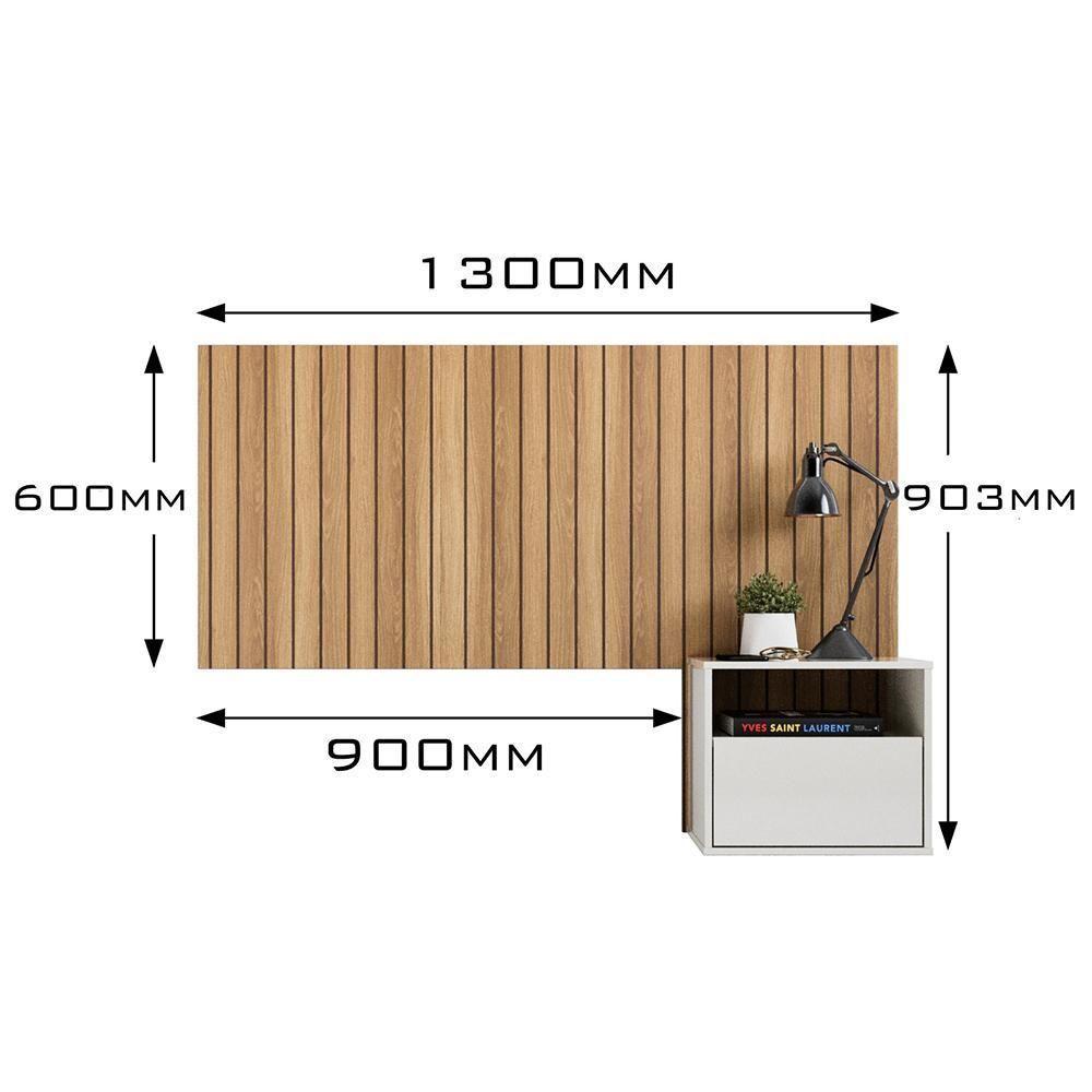Cabeceira Box Solteiro Cross - Efeito Ripado 3d Com Mesa Suspensa Freijó - Movelove - 4