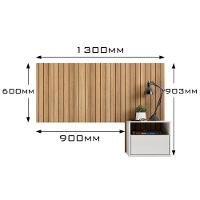 Cabeceira Box Solteiro Cross - Efeito Ripado 3d Com Mesa Suspensa Freijó - Movelove