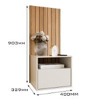 Cabeceira Box Solteiro Cross - Efeito Ripado 3d Com Mesa Suspensa Freijó - Movelove - 5