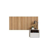 Cabeceira Box Solteiro Cross - Efeito Ripado 3d Com Mesa Suspensa Freijó - Movelove - 8