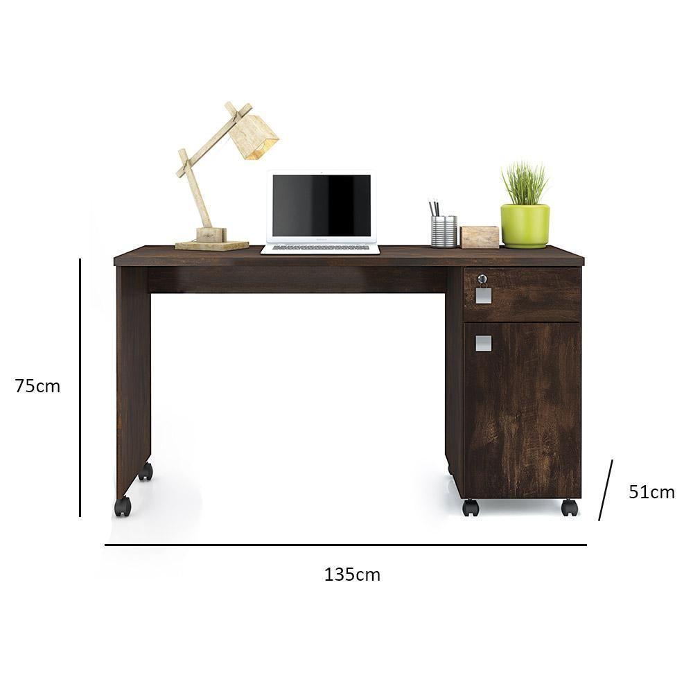 Escrivaninha Para Computador Office Malta - Mdp 1 Gaveta Noce - Lukaliam Móveis - 2