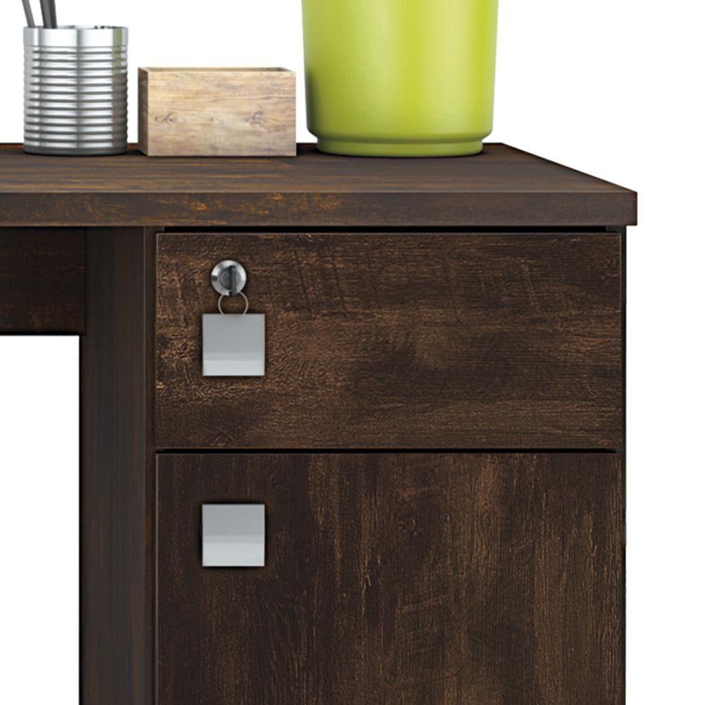 Escrivaninha Para Computador Office Malta - Mdp 1 Gaveta Noce - Lukaliam Móveis - 3