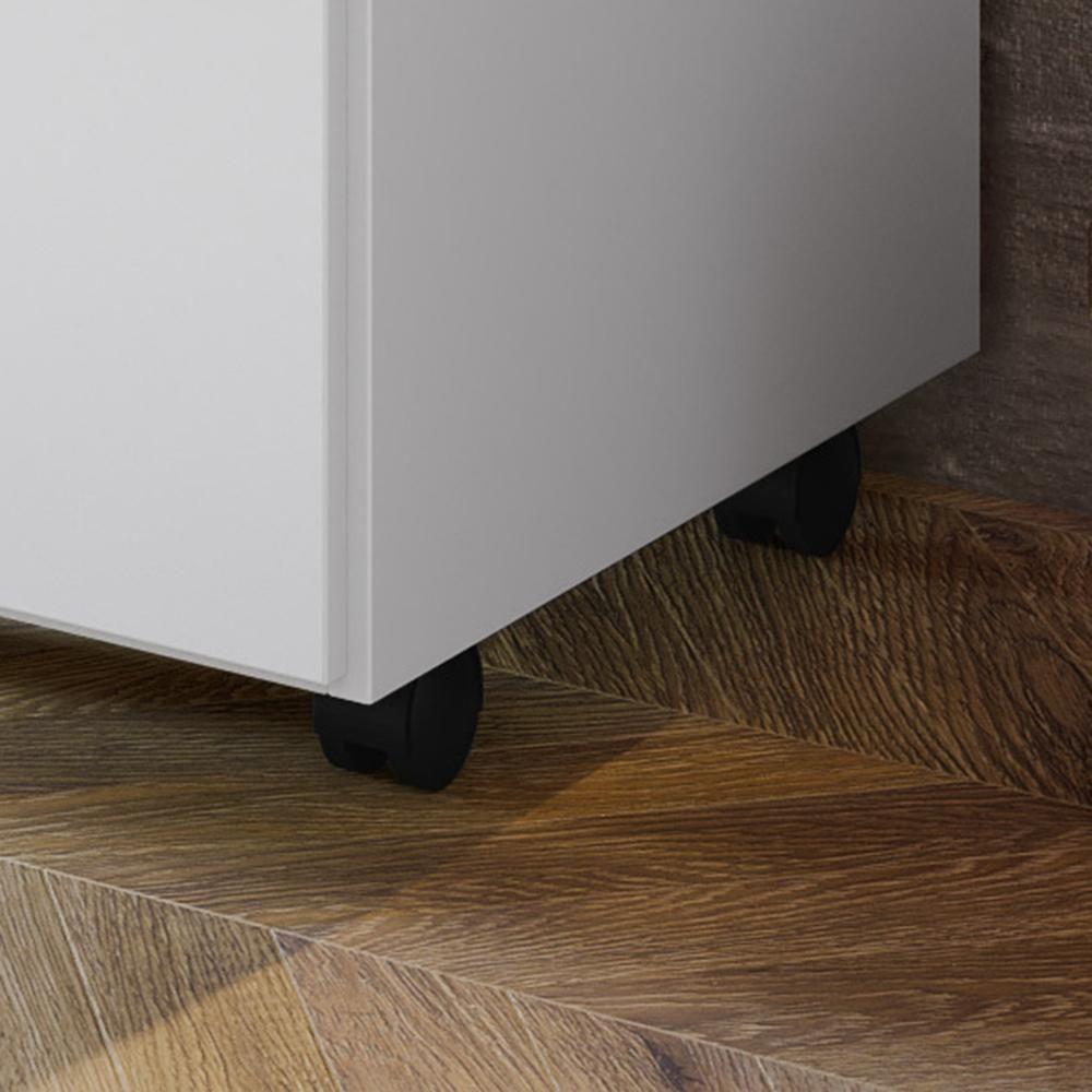 Escrivaninha Office Malta - 1 Gaveta Com Chave E Rodízios Branco - Lukaliam Móveis Branco - 3