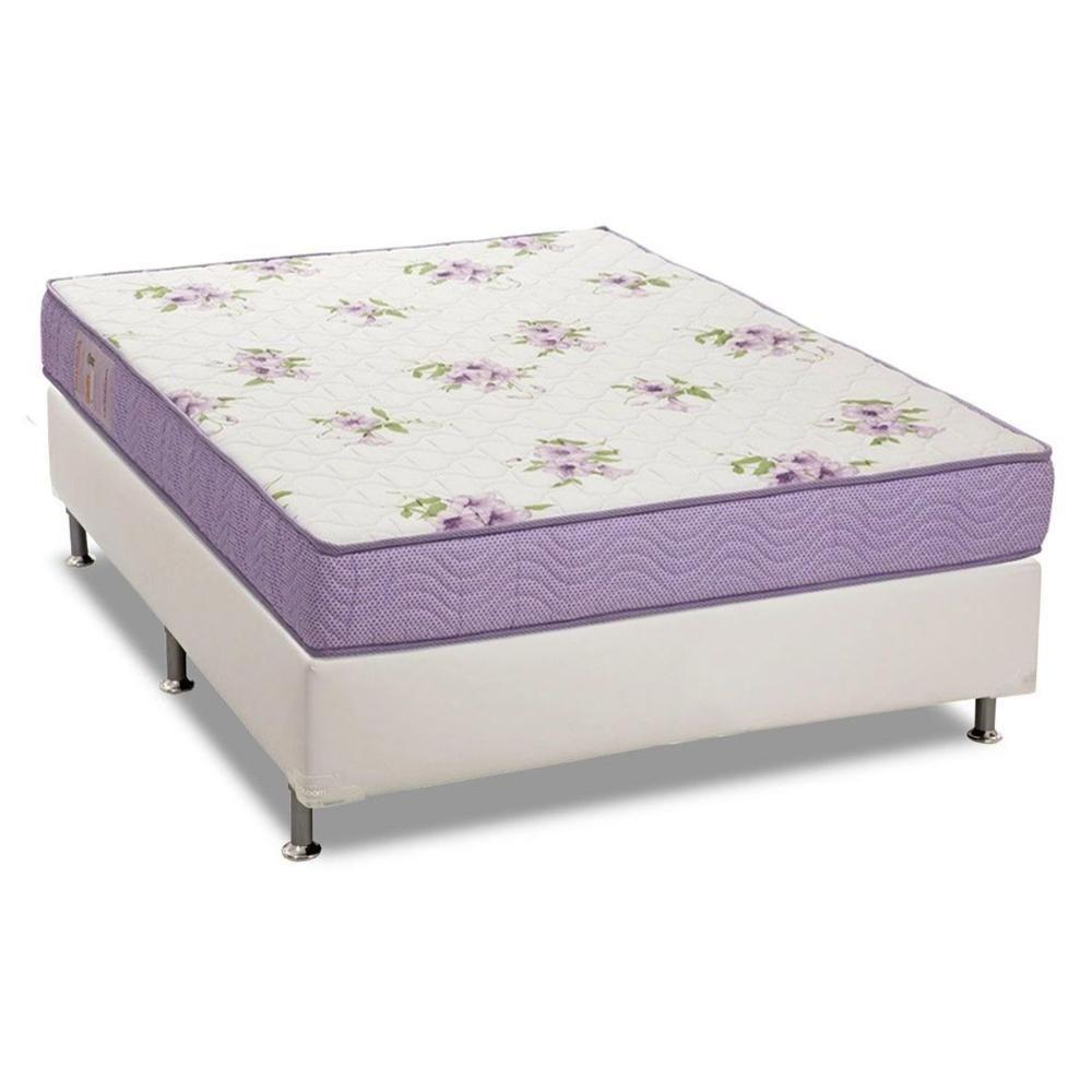 Cama Box Casal: Colchão Espuma Ortobom Physical Super Resistente + Base CRC Courano White(138x188) - 1