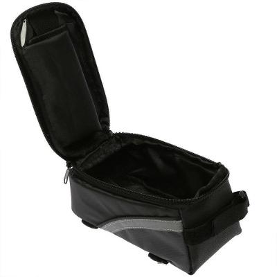 Bolsa Case Porta Celular Suporte De Guidao Tela Touch Compacto Com Ziper Saida De Fone De Ouvido Ciclistas Cinza