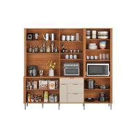 Cozinha Compacta Astra - 2,40m 10 Portas E 4 Gavetas - Lukaliam Móveis Jequitiba-areia Jequitiba-areia - 2