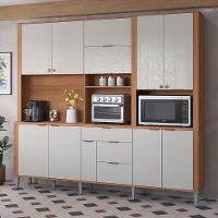Cozinha Compacta Astra - 2,40m 10 Portas E 4 Gavetas - Lukaliam Móveis Jequitiba-areia Jequitiba-areia