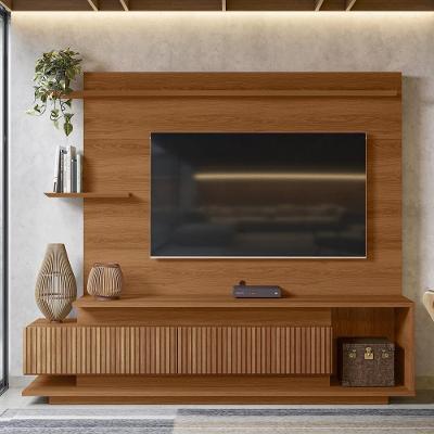 Estante Home Para Tv Até 65 Polegadas Com 2 Portas Efeito Ripado 3d Jequitiba Ripado Jequitiba Ripado