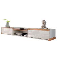 Rack Suspenso Atlas 1.80m Sala De Estar-quarto - Lukaliam Móveis - Off White Perolizado-jequitiba - 1