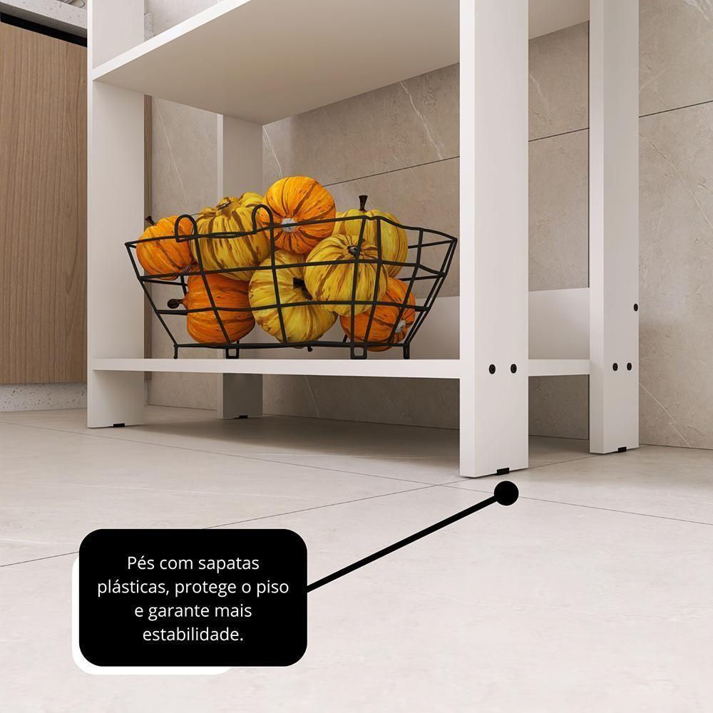 Armario Multiuso Organizador Para Cozinha Com Prateleiras Branco Branco - 6