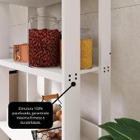 Armario Multiuso Organizador Para Cozinha Com Prateleiras Branco Branco - 7