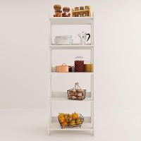 Armario Multiuso Organizador Para Cozinha Com Prateleiras Branco Branco - 9