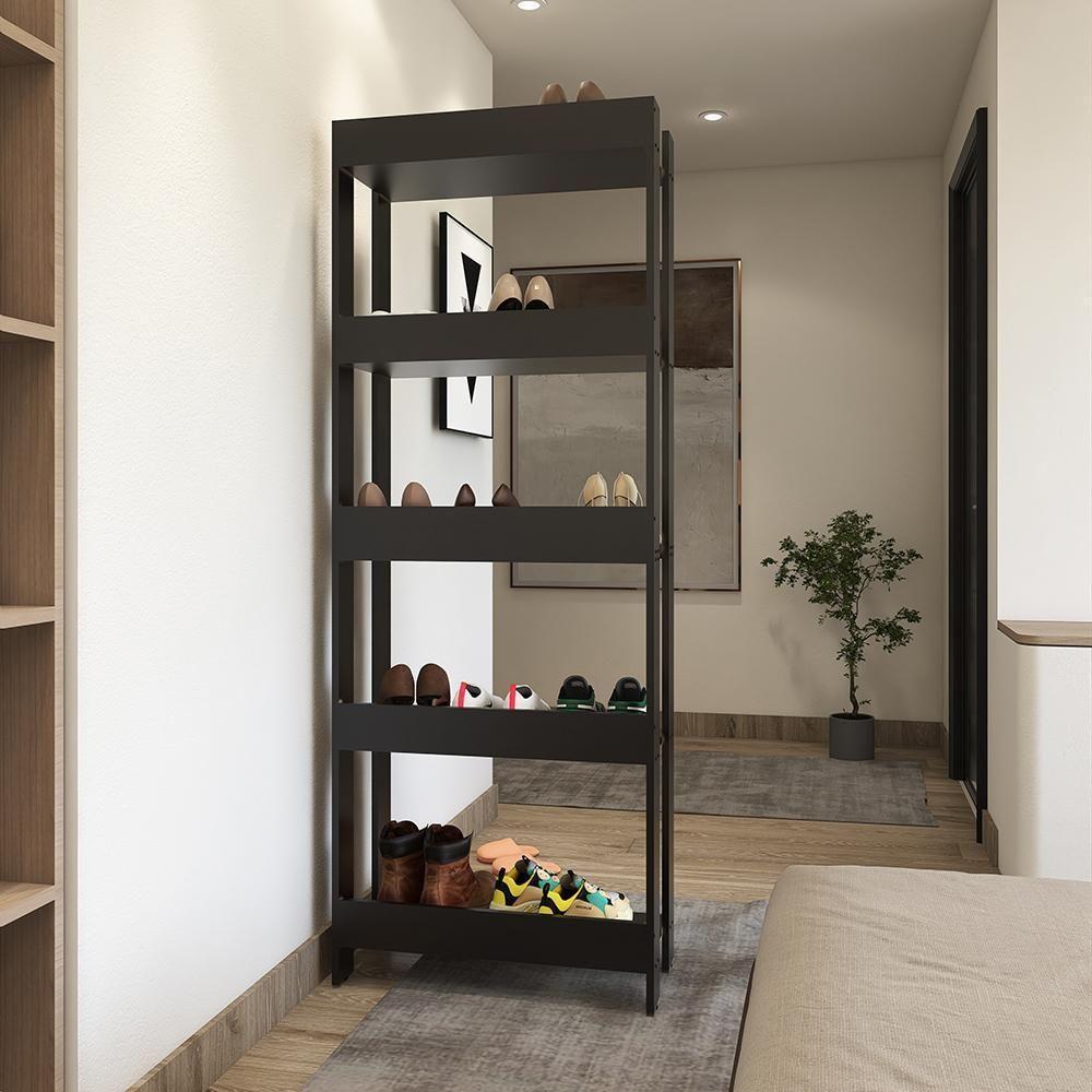 Sapateira Multiuso Para Calçados 5 Andares Organizador Mdp 15mm Preto Preto - 4