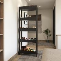 Sapateira Multiuso Para Calçados 5 Andares Organizador Mdp 15mm Preto Preto