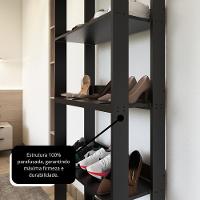 Sapateira Multiuso Para Calçados 5 Andares Organizador Mdp 15mm Preto Preto - 7
