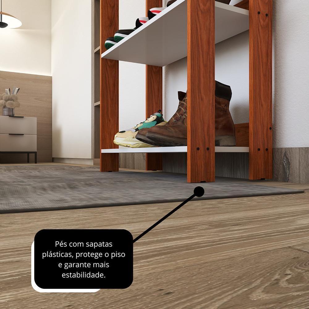 Sapateira Multiuso Para Calçados 5 Andares Organizador Mdp 15mm Nature-branco Nature-branco - 6