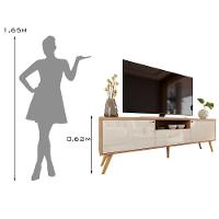 Rack Para Tv Até 70 Polegadas 2 Portas E 1 Gaveta Sevilla 183cm Jequitiba-off White Jequitiba-off White - 5