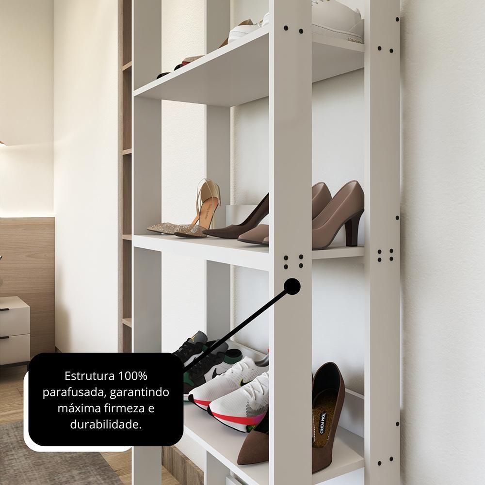 Sapateira Multiuso Para Calçados 5 Andares Organizador Mdp 15mm Branco Branco - 7