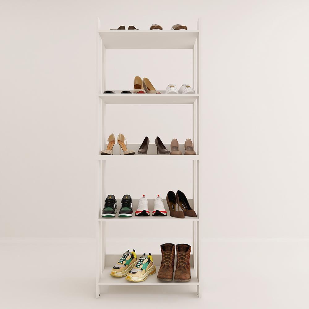 Sapateira Multiuso Para Calçados 5 Andares Organizador Mdp 15mm Branco Branco - 9
