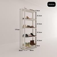 Sapateira Multiuso Para Calçados 5 Andares Organizador Mdp 15mm Branco Branco - 5