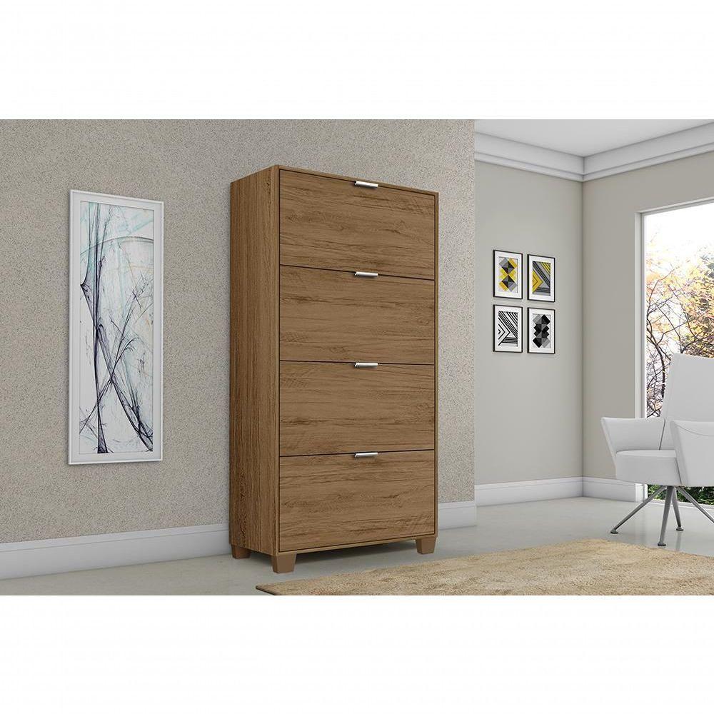 Sapateira Berlim 4 Portas Com Pés De Madeira - Ferrara Madeirado Rede Móveis - 2