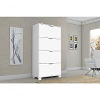 Sapateira Berlim - Mdp 4 Portas Com Pés De Madeira Branco - Rede Móveis - 3