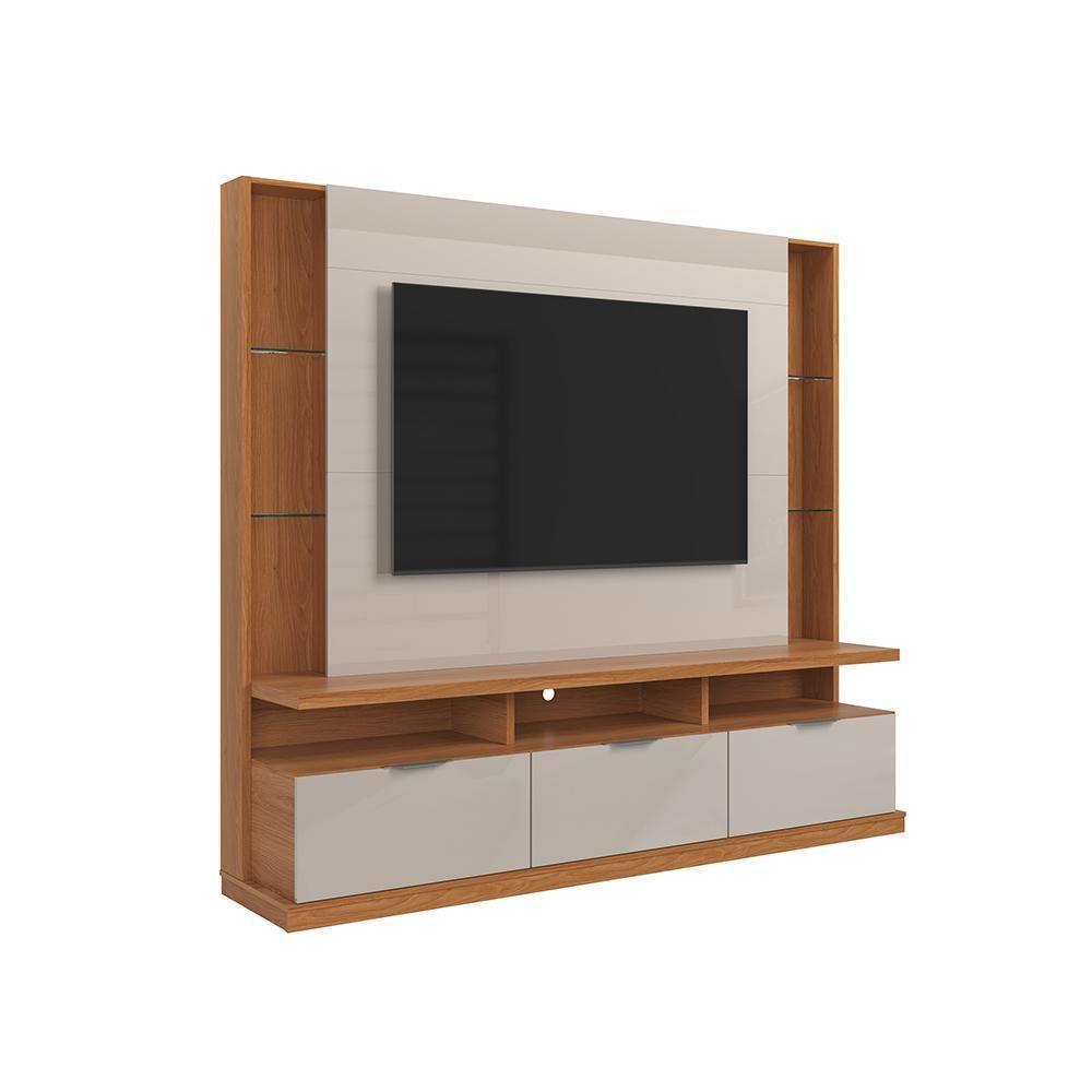 Estante Home Para Tv Até 70 3 Portas Lukaliam Móveis Bilbao Jequitiba-off White Perolizado Jequitiba-off White Perolizado - 4