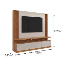 Estante Home Para Tv Até 70 3 Portas Lukaliam Móveis Bilbao Jequitiba-off White Perolizado Jequitiba-off White Perolizado - 2