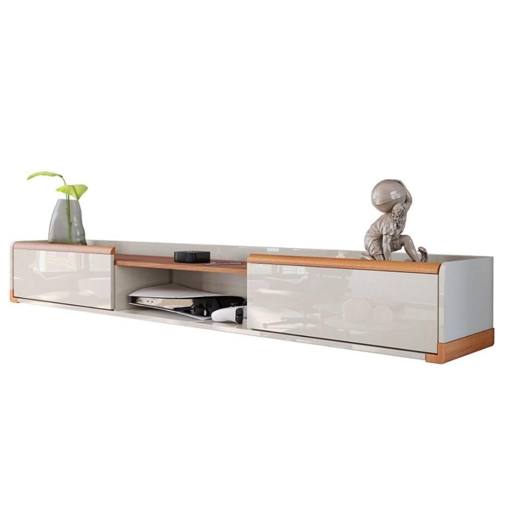 Rack Suspenso Atlas 2.20m Sala De Estar-quarto - Lukaliam Móveis - Off White Perolizado-jequitiba - 1