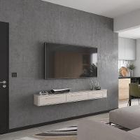 Rack Suspenso Bali 1.80 Cm Sala De Estar-quarto - Lukaliam Móveis - Off White Perolizado - 1