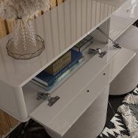 Rack Suspenso Bali 1.80 Cm Sala De Estar-quarto - Lukaliam Móveis - Off White Perolizado - 2