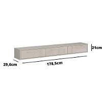 Rack Suspenso Bali 1.80 Cm Sala De Estar-quarto - Lukaliam Móveis - Off White Perolizado - 5