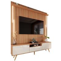 Rack Com Painel Sevilla Led Efeito Ripado 3d Para Tv Até 70 Polegadas 183cm Jequitibá-off White - 9