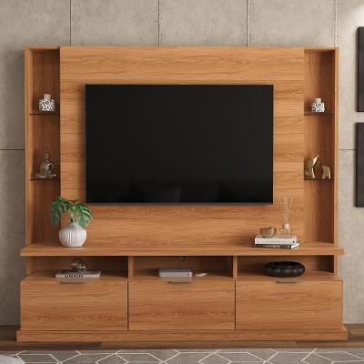 Estante Home Para Tv Até 70" 3 Portas Lukaliam Móveis Bilbao Jequitiba Jequitiba
