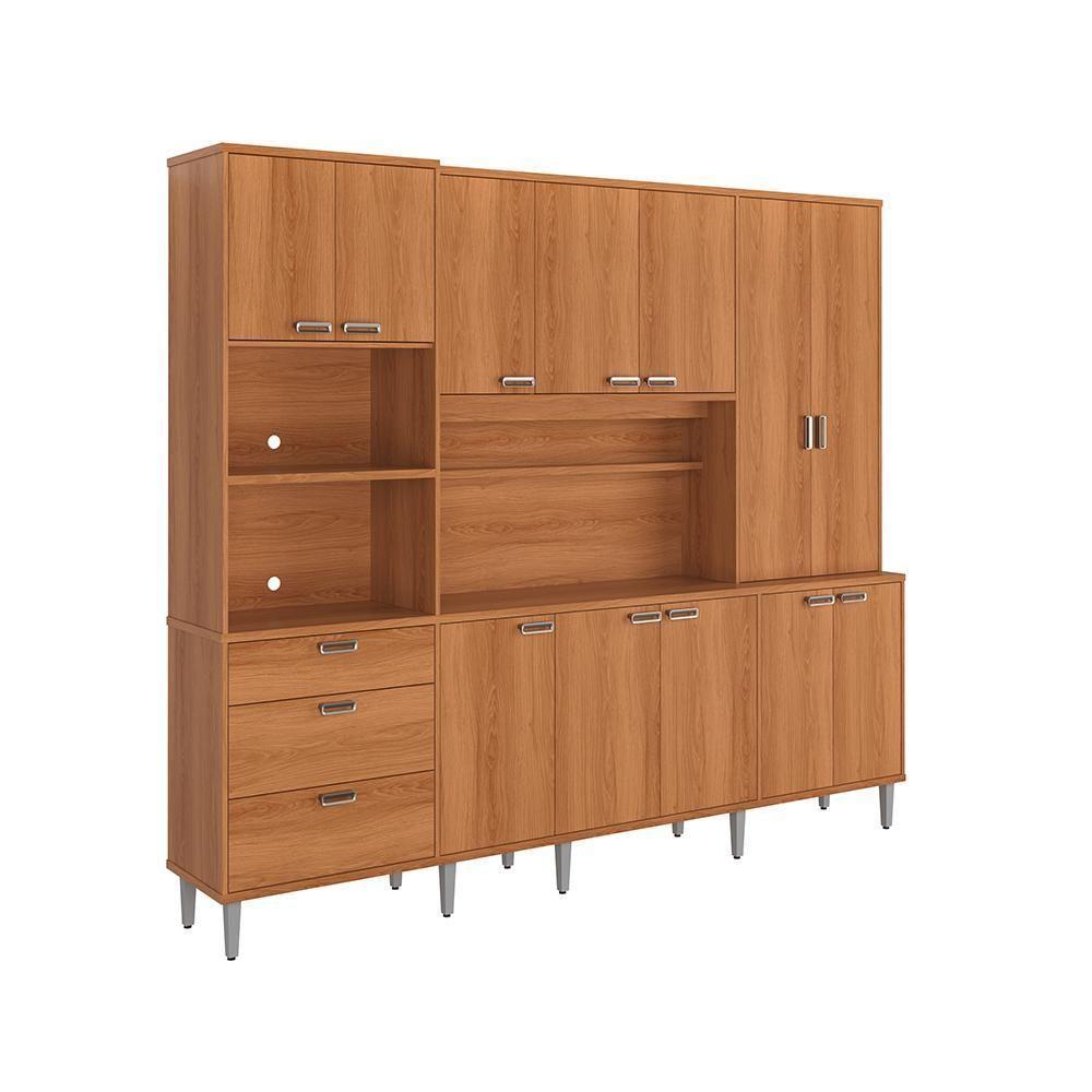 Cozinha Compacta Pulse - 2,60m 12 Portas E 3 Gavetas - Lukaliam Móveis Jequitiba Jequitiba - 1