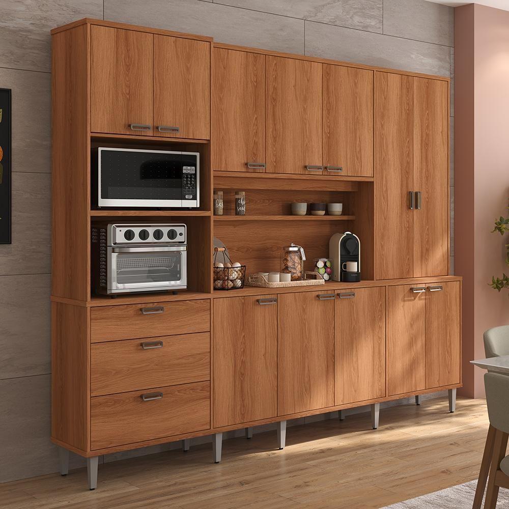 Cozinha Compacta Pulse - 2,60m 12 Portas E 3 Gavetas - Lukaliam Móveis Jequitiba Jequitiba - 6