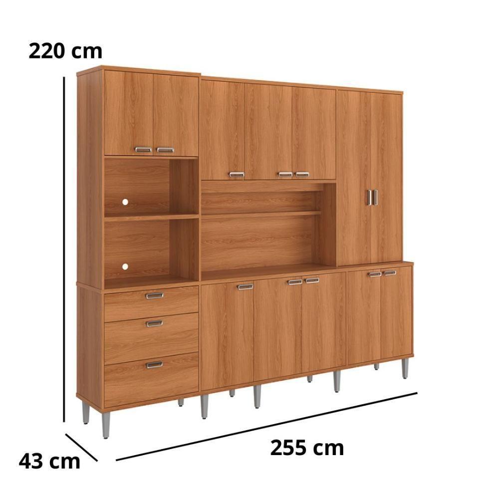Cozinha Compacta Pulse - 2,60m 12 Portas E 3 Gavetas - Lukaliam Móveis Jequitiba Jequitiba - 7