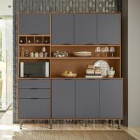 Cozinha Compacta Viena 8 Portas E 2 Gavetas Lukaliam Móveis Jequitiba-cinza Fosco
