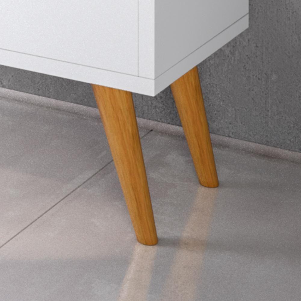 Aparador Buffet Merlin - 2 Portas Com Pés Retrô Em Mdf-mdp Branco - Movelove Branco - 8