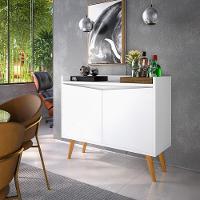 Aparador Buffet Merlin - 2 Portas Com Pés Retrô Em Mdf-mdp Branco - Movelove Branco - 1