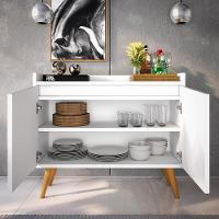 Aparador Buffet Merlin - 2 Portas Com Pés Retrô Em Mdf-mdp Branco - Movelove Branco