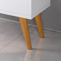 Aparador Buffet Merlin - 2 Portas Com Pés Retrô Em Mdf-mdp Branco - Movelove Branco - 8
