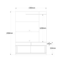 Rack Home Painel Chicago - Mdf Rodízios E Portas De Correr Para Tv Até 60" Tauari-cinza Perolizado - Lukaliam Móveis - 2