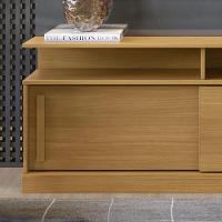 Rack Home Painel Chicago - Mdf Rodízios E Portas De Correr Para Tv Até 60" Tauari-cinza Perolizado - Lukaliam Móveis - 6