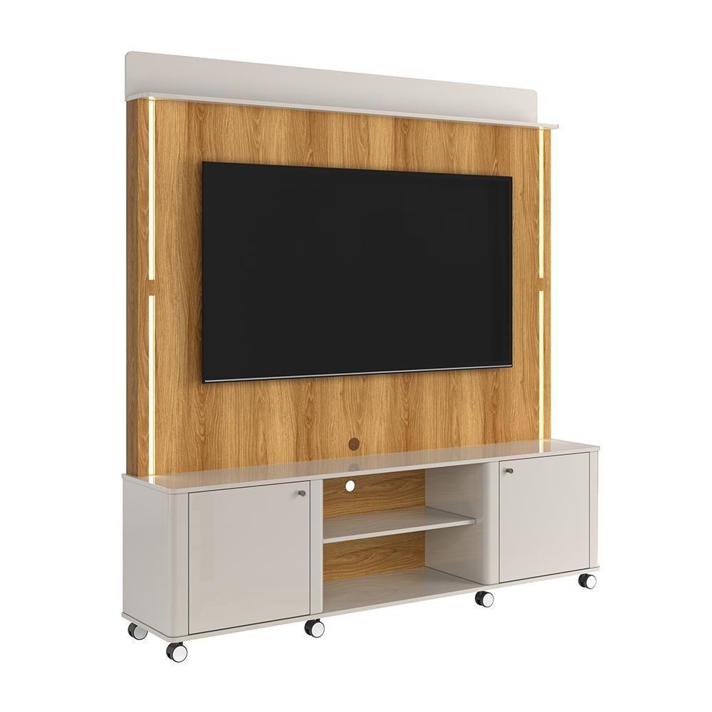 Home Para Tv Até 75 Led Ripado 3d 1,83m Off White Freijó - Lukaliam Móveis - 4