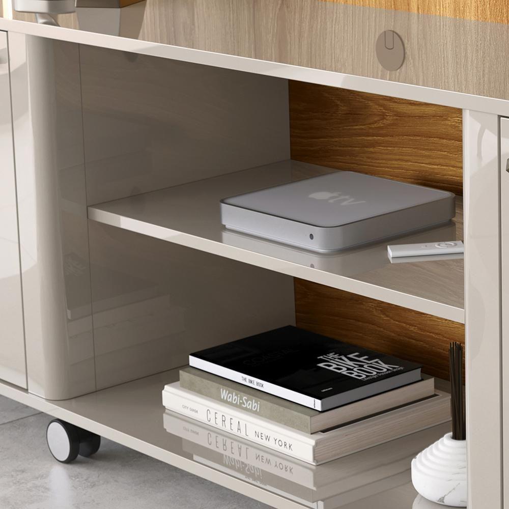 Home Para Tv Até 75 Led Ripado 3d 1,83m Off White Freijó - Lukaliam Móveis - 6