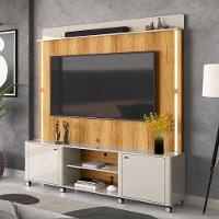 Home Para Tv Até 75 Led Ripado 3d 1,83m Off White Freijó - Lukaliam Móveis - 1