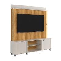 Home Para Tv Até 75 Led Ripado 3d 1,83m Off White Freijó - Lukaliam Móveis